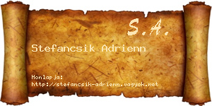 Stefancsik Adrienn névjegykártya